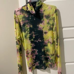 Crew neck mesh tie dye